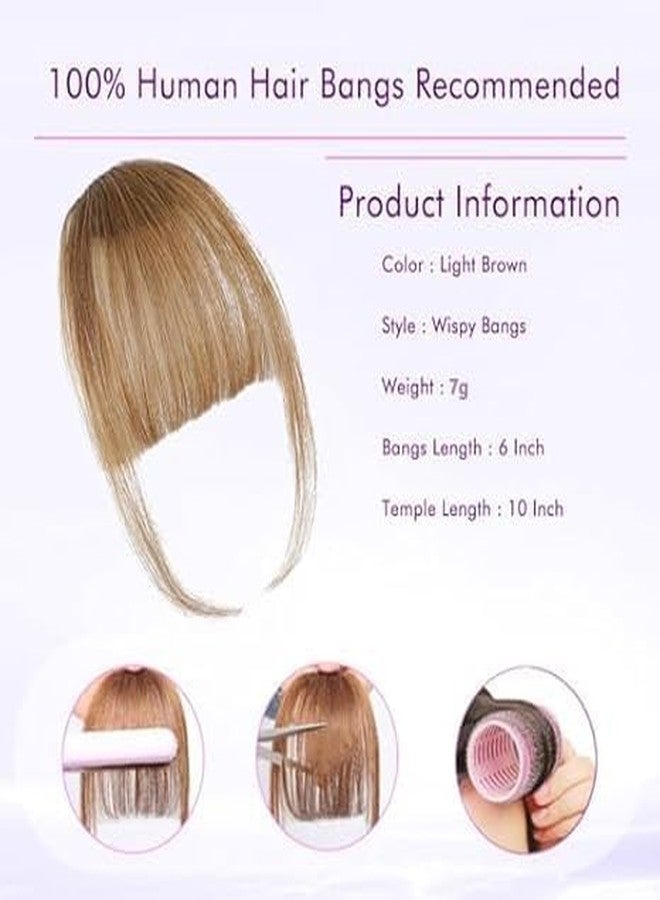 ELEFOCUS Clip-on bangs 100% real hair Fine light brown fake bangs Daily wear fake bangs - Image 3